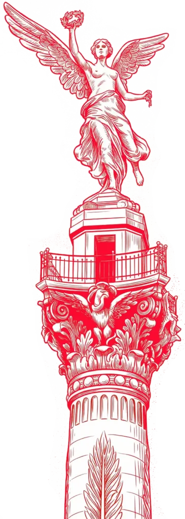 Angel De La Independencia Ilustracion En Rojo V3 365x1024